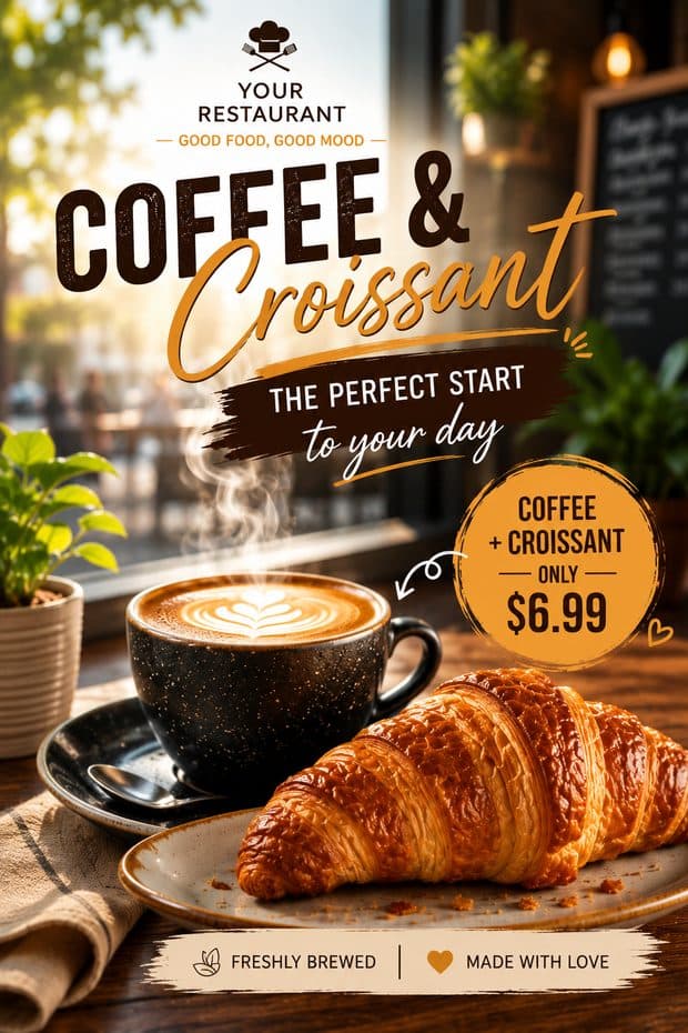 Café & croissant — Café